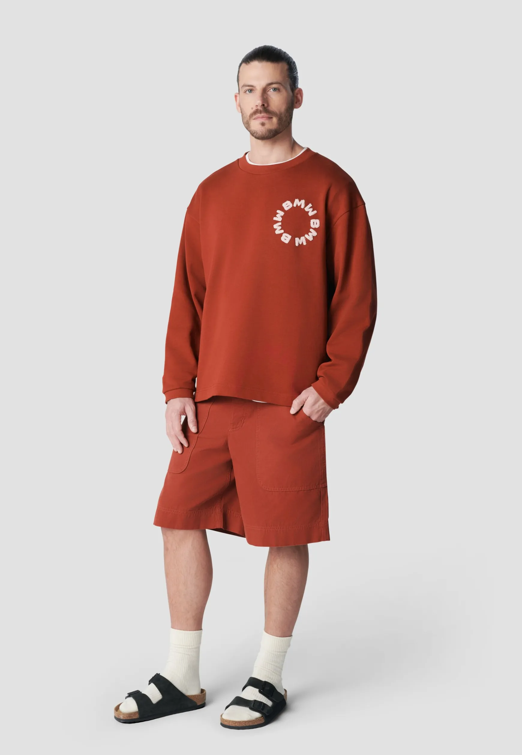 bmw_raw_crew_sweat_3-1.webp Women | Hoodies<BMW Lifestyle BMW Raw Crew Sweat tibetan red