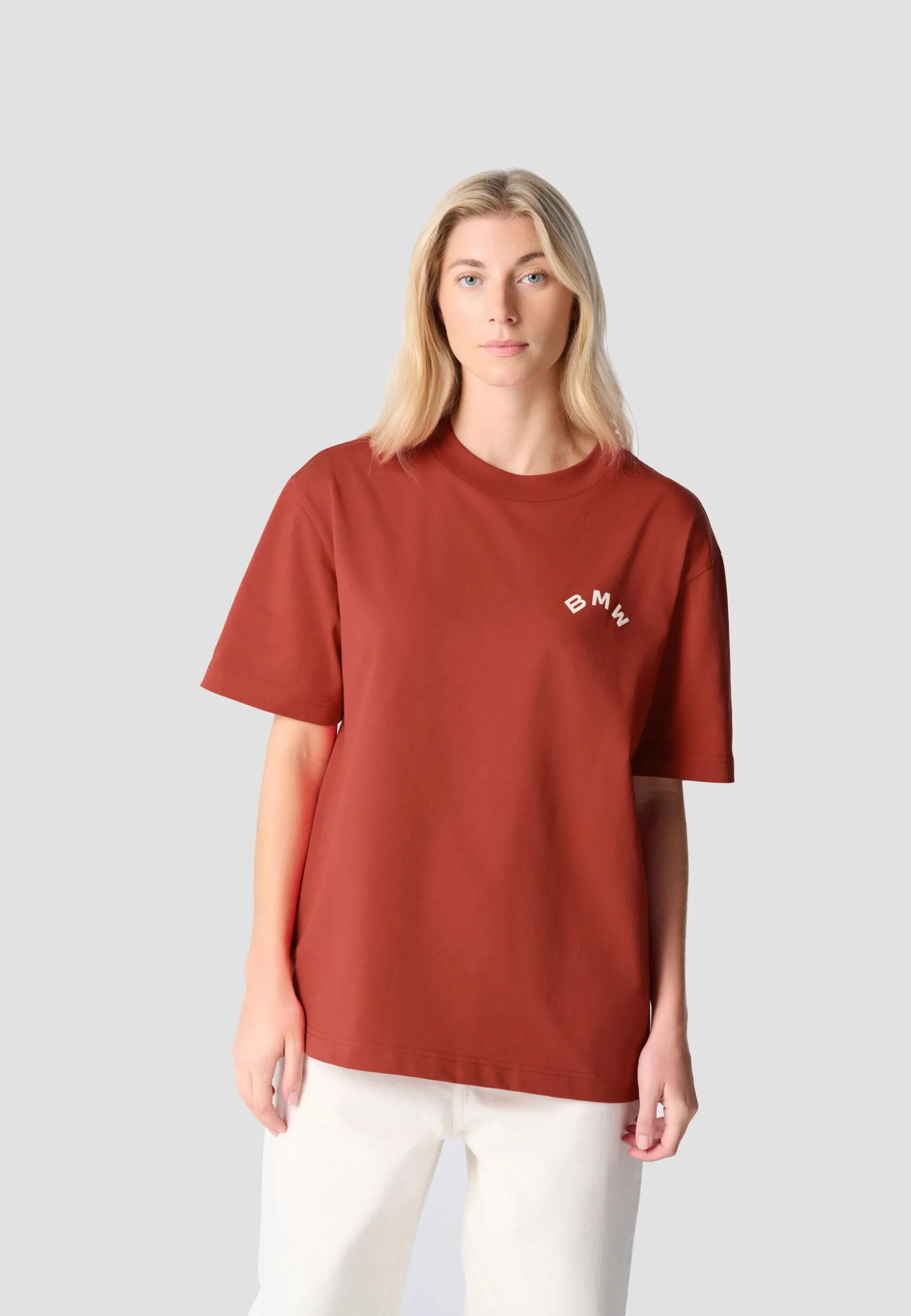 Women<BMW Lifestyle BMW Raw T-SHIRT rio red